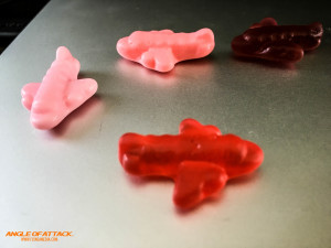 Airliner gummies, lining up in queue