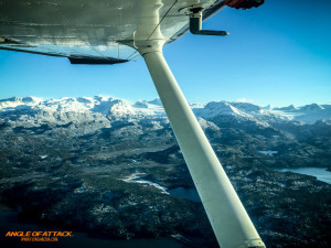Flying over Kachemak Bay in Alaska.