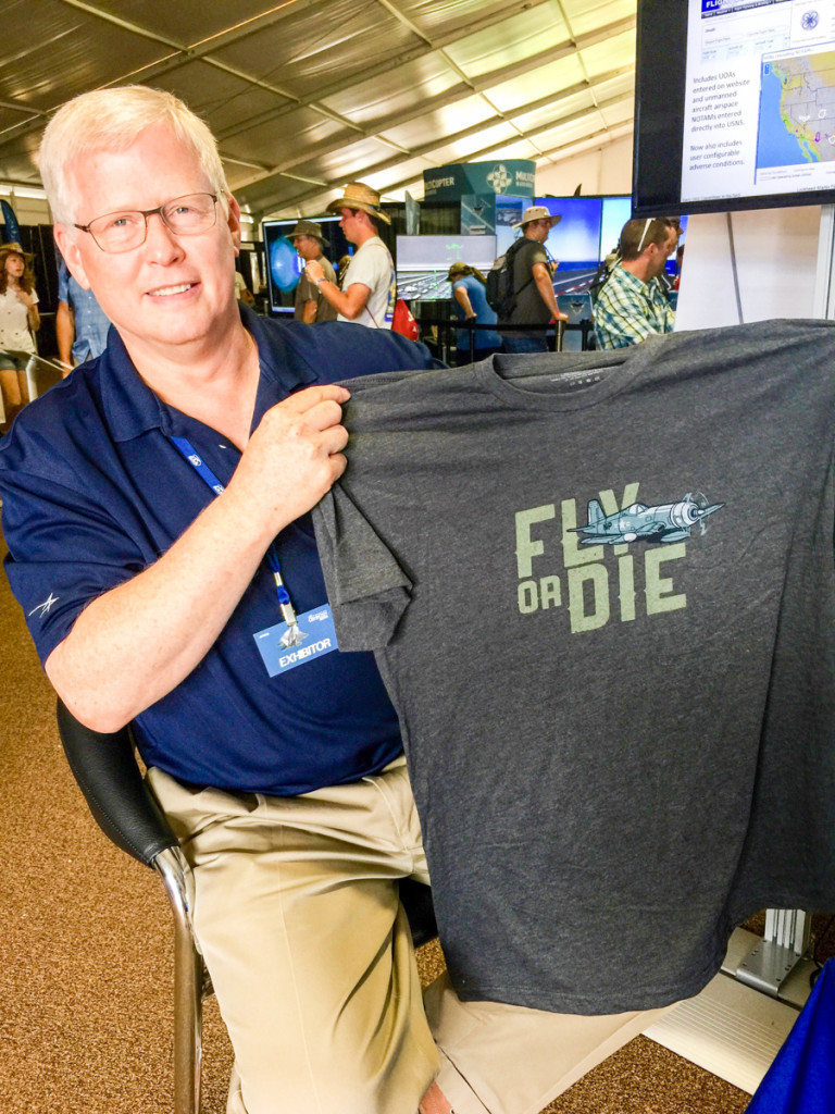 Mike Glasgow from Lockheed Martin Flight Service, aka, 1-800-WX-BRIEF. He was previously on AviatorCast, and was very excited to get a shirt. 