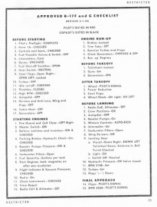 Real B-17 Checklist